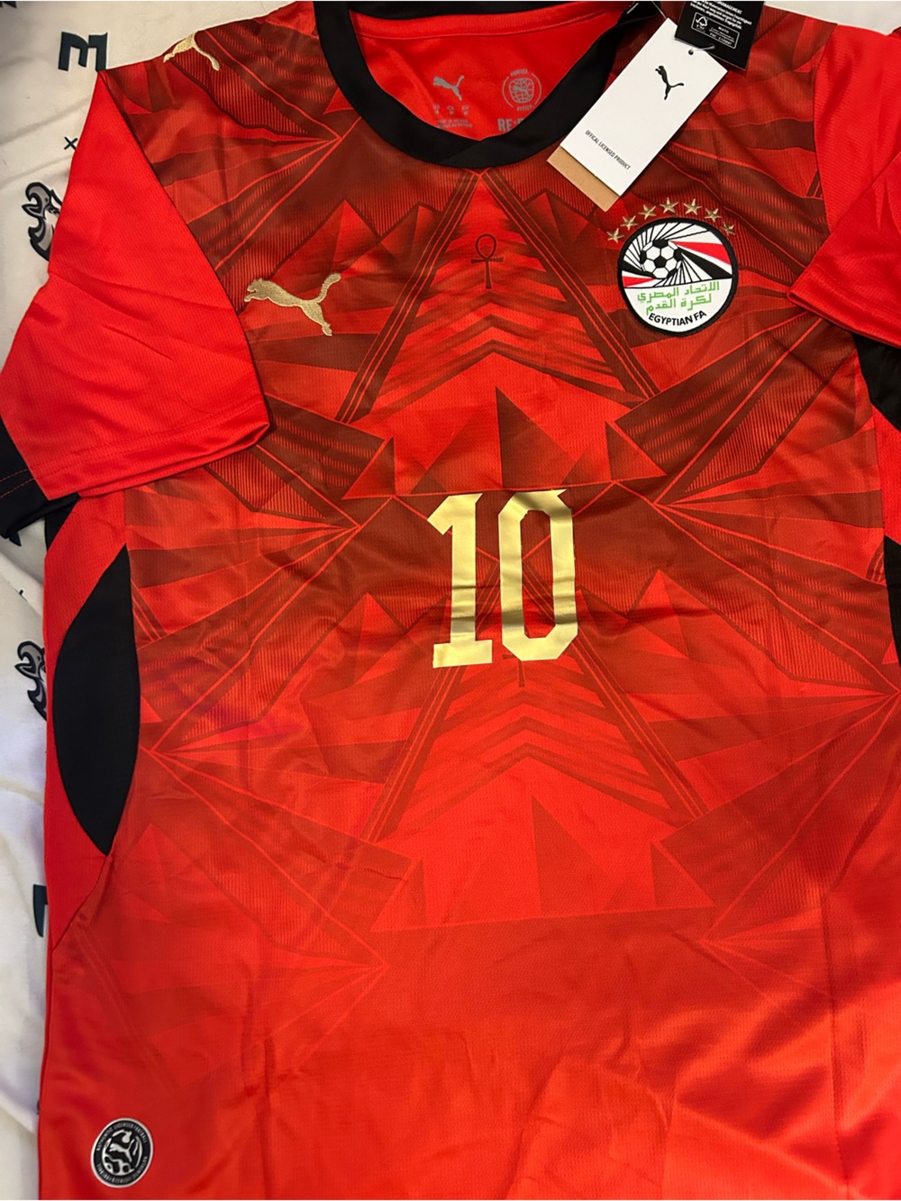 Puma EGYPT National Team MOHAMMAD SALAH Men's JERSEY Red M,L,XL,2X New with tags - Picture 7 of 7